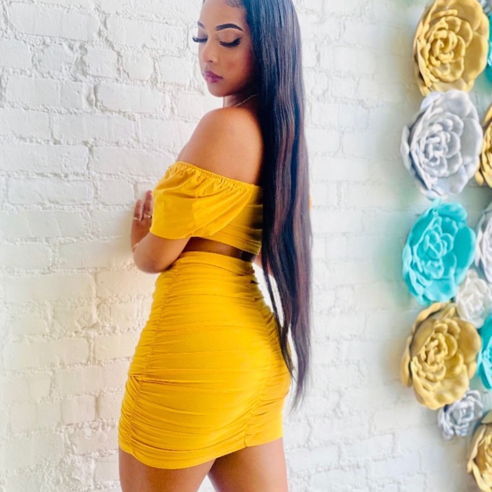 Mustard yellow skirt set